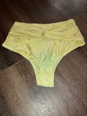 Commense Women's High-Waist Yellow Bikini Set Size L Tummy Control